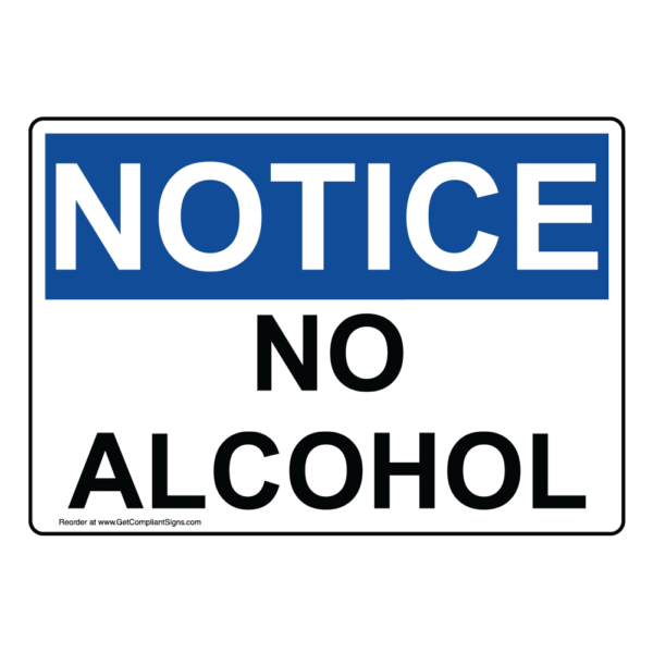 No Alcohol Notice