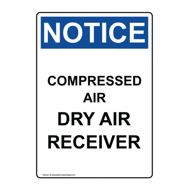 Compressed Dry Air Reciever Notice