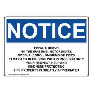 No Trespassing Private Beach