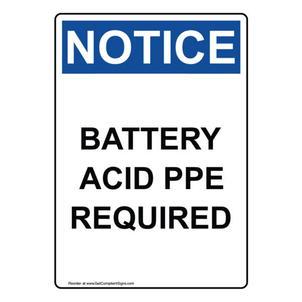 PPE Required Battery Acid