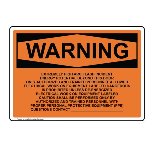 Arc Flash Incident Potential Authorized & Trained Personnel Allowed Warning