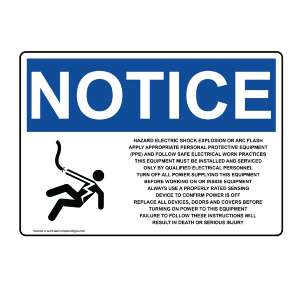Hazard Electric Shock Explosion Or Arc Flash Notice