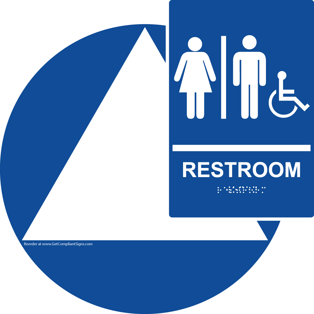 California Title 24 Unisex/ All-Gender Accessible Restroom Sign Set with Symbol/ ADA Braille