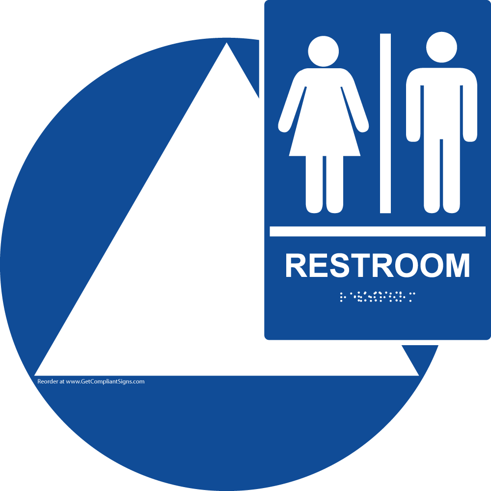 California Title 24 Unisex/ All-Gender Restroom Sign Set with Symbol/ ADA Braille