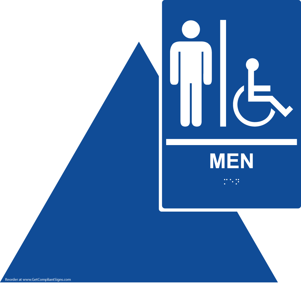 Men's California Title 24 Accessible Restroom Sign Set with Symbol/ ADA Braille