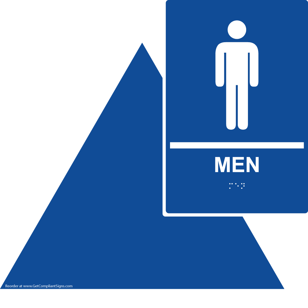 Men's California Title 24 Restroom Sign Set with Symbol/ ADA Braille